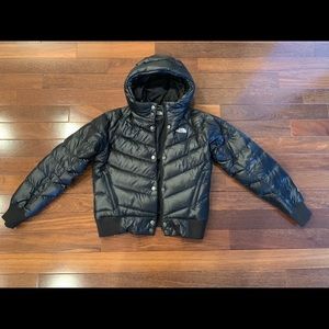 North Face feather bomber puffer jacket